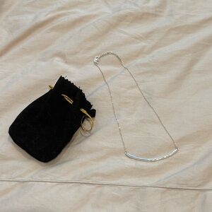 Silver Necklace with Black Pouch
